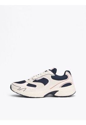 Tenis Negro Color Block Con Mezcla De Texturas Tommy Hilfiger