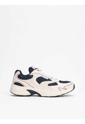 Tenis Negro Color Block Con Mezcla De Texturas Tommy Hilfiger