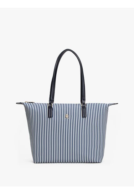 Bolso Azul Tote De Lona Tommy Hilfiger