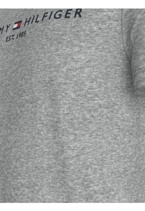 Camiseta Gris Con Logo Bordado En El Pecho Tommy Hilfiger