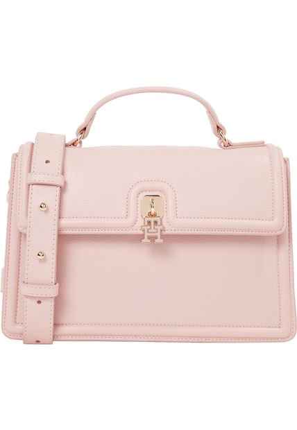 Bolso Rosa Satchel Con Cierre De Broche Giratorio Tommy Hilfiger
