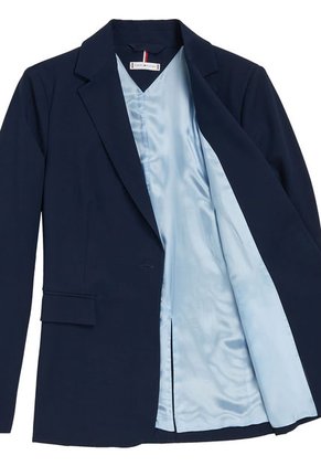 Americana De Traje Con Botonadura Sencilla Mujer Azul Tommy Hilfiger