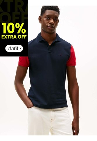 Polo Azul De Corte Regular Con Diseño Color Block RWB Tommy Hilfiger Tommy Hilfiger
