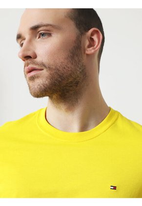 Camiseta De Corte Slim Fit En Algodón Hombre Amarillo Tommy Hilfiger