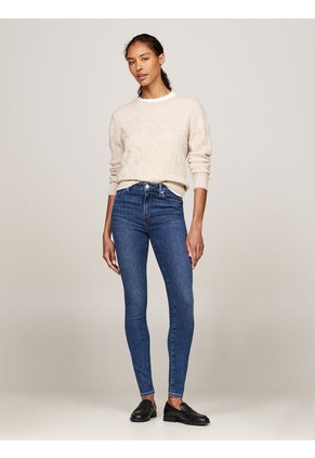 Jeans Azul Harlem Superceñidos De Talle Alto Tommy Hilfiger