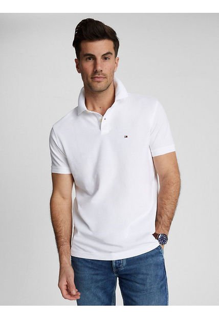 Polo De Ajuste Regular Hombre Blanco Tommy Hilfiger