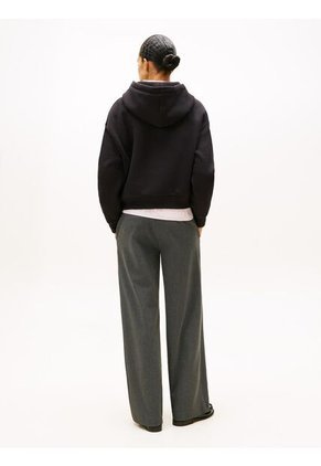 Buzo Negro Con Capota Y Logo Tommy Hilfiger