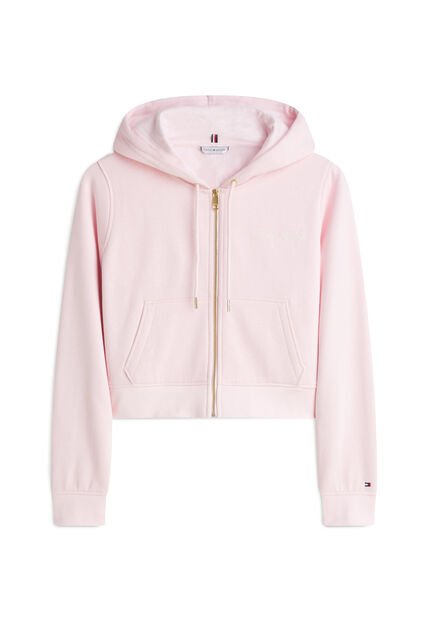 Buzo Rosa Con Capota Y Cierre De Cremallera Tommy Hilfiger