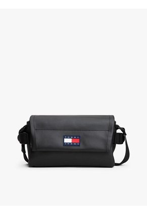 Bolso Negro Cruzado Con Solapa Tommy Hilfiger