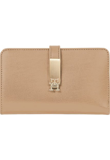 Billetera Beige Heritage Plegable Con Monograma TH Tommy Hilfiger