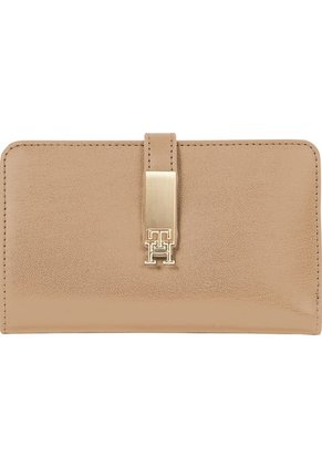 Billetera Beige Heritage Plegable Con Monograma TH Tommy Hilfiger