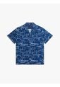Camisa Azul Flex Poplin Con Estampado Tommy Hilfiger de Tommy Hilfiger