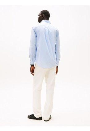 Camisa Celeste Poplin Mini De Manga Larga Tommy Hilfiger