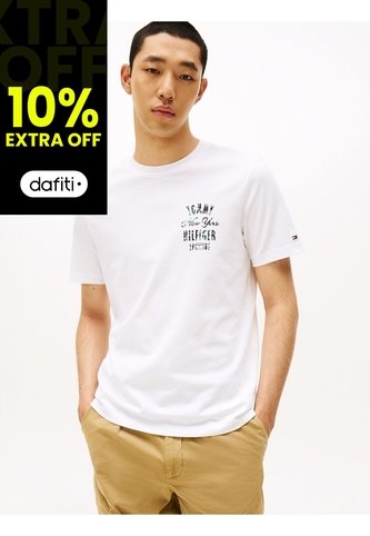 Camiseta Blanca Con Logo Gráfico Tommy Hilfiger Tommy Hilfiger