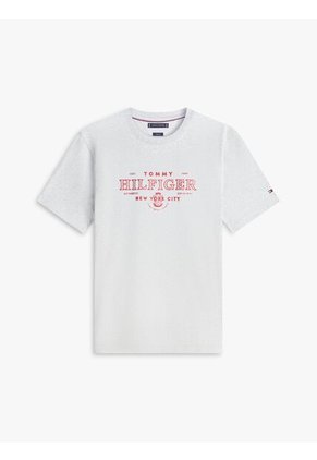Camiseta Gris Heritage Con Logo Gráfico Tommy Hilfiger