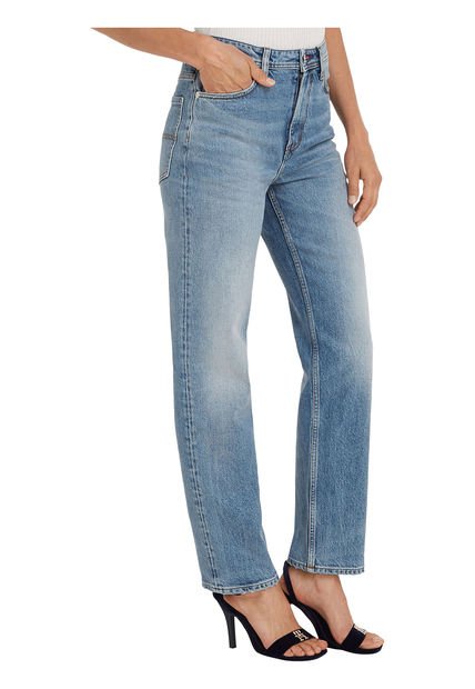Jeans Tommy Hilfiger X Shawn Mendes De Corte Recto Y Talle Alto Mujer Azul Tommy Hilfiger