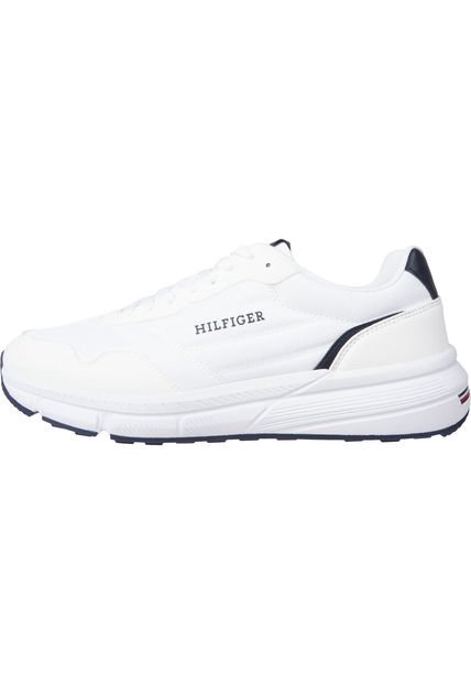 Tenis Blanco Robustas Con Mezcla De Texturas Tommy Hilfiger