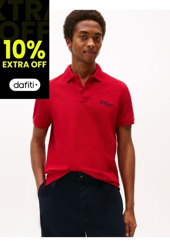 Polo Rojo De Corte Regular Con Logo Gráfico Tommy Hilfiger Tommy Hilfiger