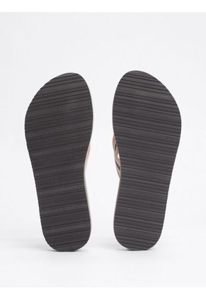 Sandalias Beige De Tejido Trenzado Con Monograma TH Tommy Hilfiger