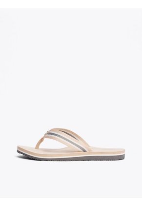 Sandalias Beige De Tejido Trenzado Con Monograma TH Tommy Hilfiger