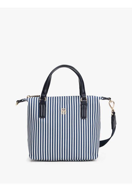 Bolso Azul Tote De Lona Tommy Hilfiger