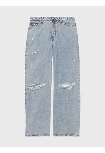 Jeans  Adaptive De Talle Alto Y Pernera Ancha Mujer Azul Tommy Hilfiger