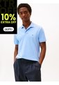Polo Celeste De Punto Interlock De Corte Regular Tommy Hilfiger de Tommy Hilfiger