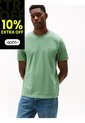 Camiseta Verde De Cuello Redondo Con Logo Bordado Tommy Hilfiger de Tommy Hilfiger