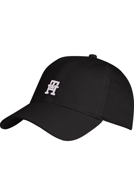 Gorra Negra De Béisbol Con Monograma TH A Contraste Tommy Hilfiger