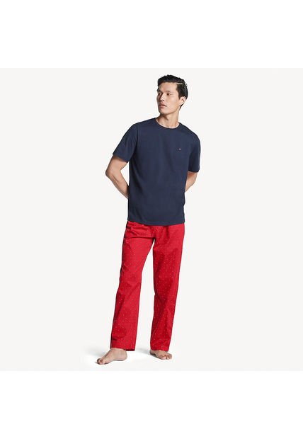 Conjunto De Camiseta Y Pantalón Para Dormir Con Estampado De Bandera Tommy Hilfiger