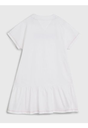 Vestido Camiseta Con Logo Niña Blanco Tommy Hilfiger