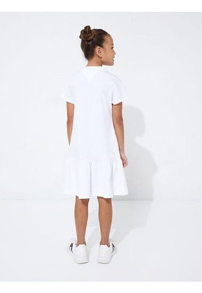 Vestido Camiseta Con Logo Niña Blanco Tommy Hilfiger