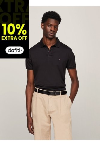Polo Negro Essential De Corte Regular Con Logo Tommy Hilfiger Tommy Hilfiger