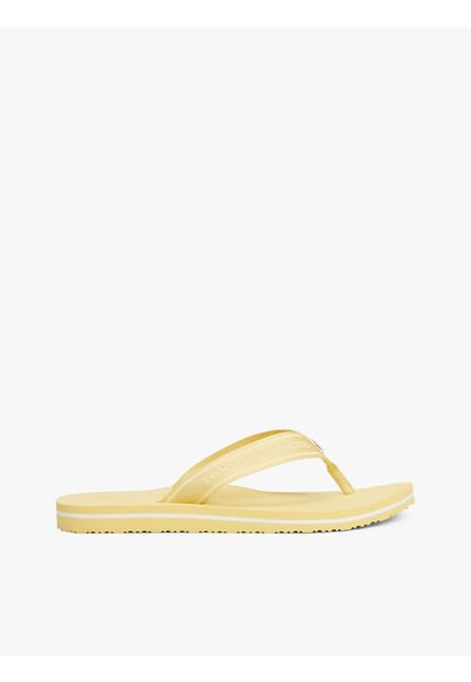 Sandalias Amarillo Con Inscripción Tonal En Tiras Tommy Hilfiger