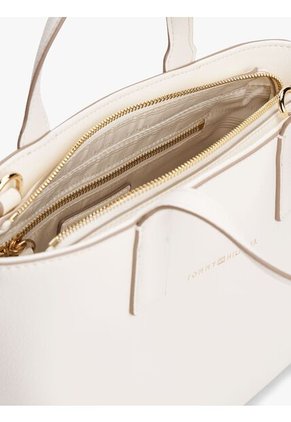 Bolso Blanco Tote Con Correa Cruzada Textil Tommy Hilfiger