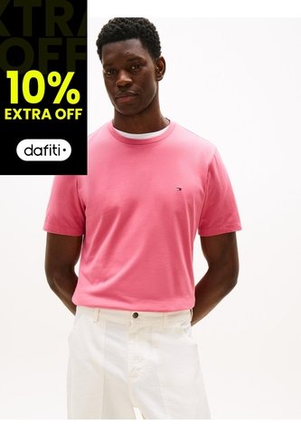 Camiseta Rosa De Cuello Redondo Con Logo Bordado Tommy Hilfiger Tommy Hilfiger