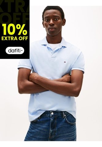 Polo Celeste De Corte Regular Tommy Hilfiger Tommy Hilfiger
