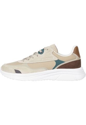 Tenis Beige De Running Con Logo En Bajo Relieve Tommy Hilfiger Tommy Hilfiger