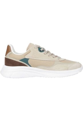 Tenis Beige De Running Con Logo En Bajo Relieve Tommy Hilfiger