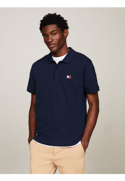 Polo Azul De Corte Regular Con Parche De Tommy Tommy Jeans