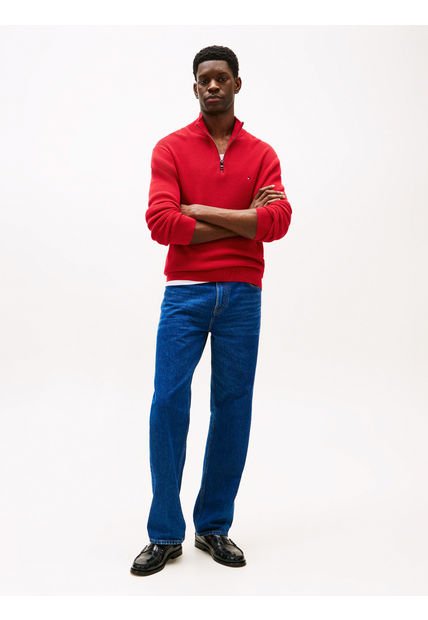 Saco Rojo Texturizado Con Cremallera Tommy Hilfiger