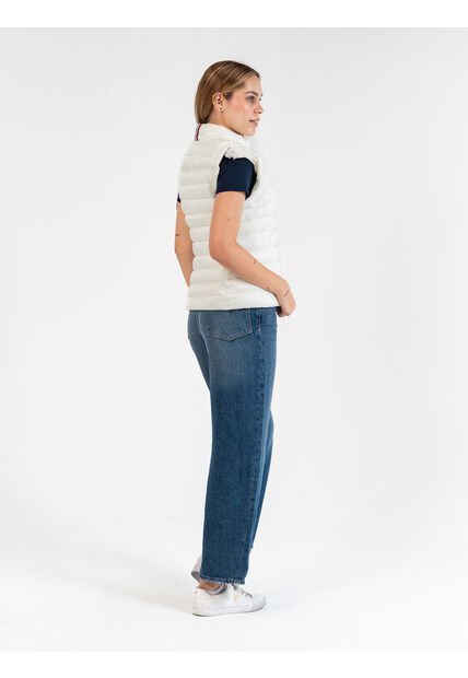 Chaleco Blanco Acolchado Con Logo Bordado Tommy Hilfiger