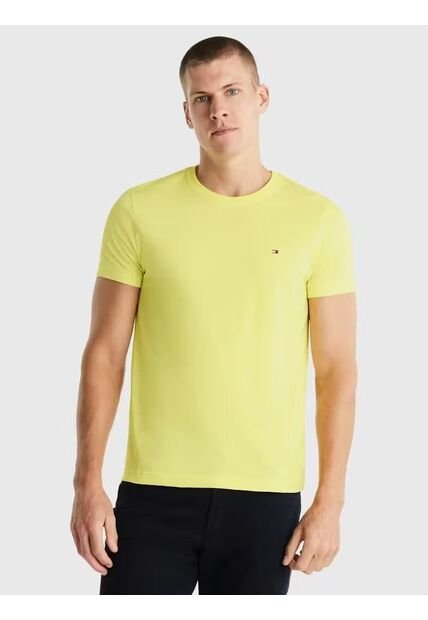 Camiseta Amarilla Essential Con Logo Tommy Hilfiger