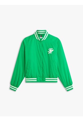 Chaqueta Verde Bomber Que Repele El Agua Con Logo Tommy Hilfiger