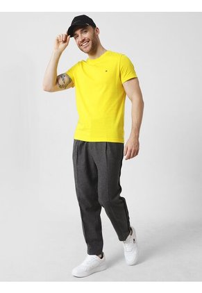Camiseta De Corte Slim Fit En Algodón Hombre Amarillo Tommy Hilfiger