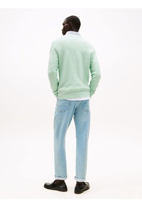 Saco Verde De Punto Texturizado Y Cuello Redondo Tommy Hilfiger