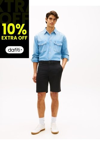Bermudas Negro Chino Denton En Sarga Con Corte Recto Tommy Hilfiger Tommy Hilfiger