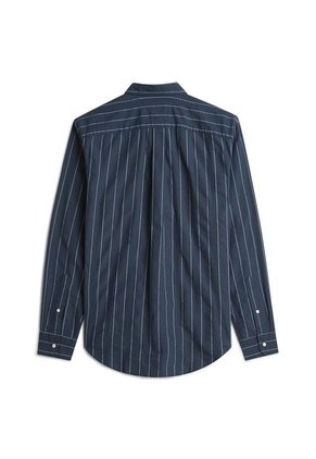 Camisa Azul A Rayas De Corte Amplio Tommy Hilfiger