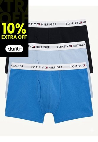 Pack Azul De 3 Bóxer Con Detalles Distintivos De Tommy Hilfiger Tommy Hilfiger Tommy Hilfiger