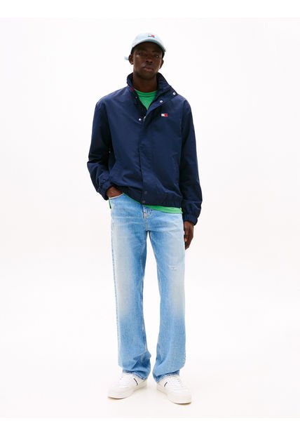 Chaqueta Azul Signature Con Cuello Color Block Tommy Jeans